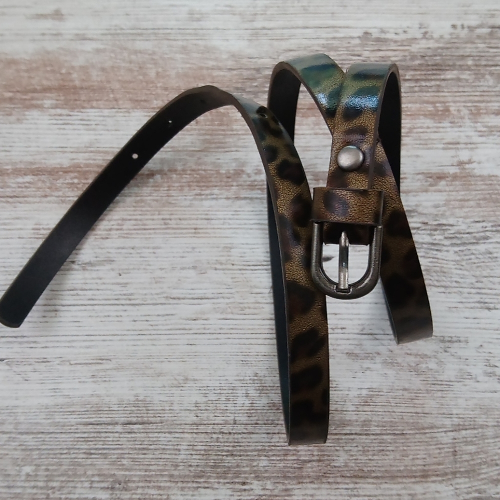 Leopard Print Animal Print Skinny Belt